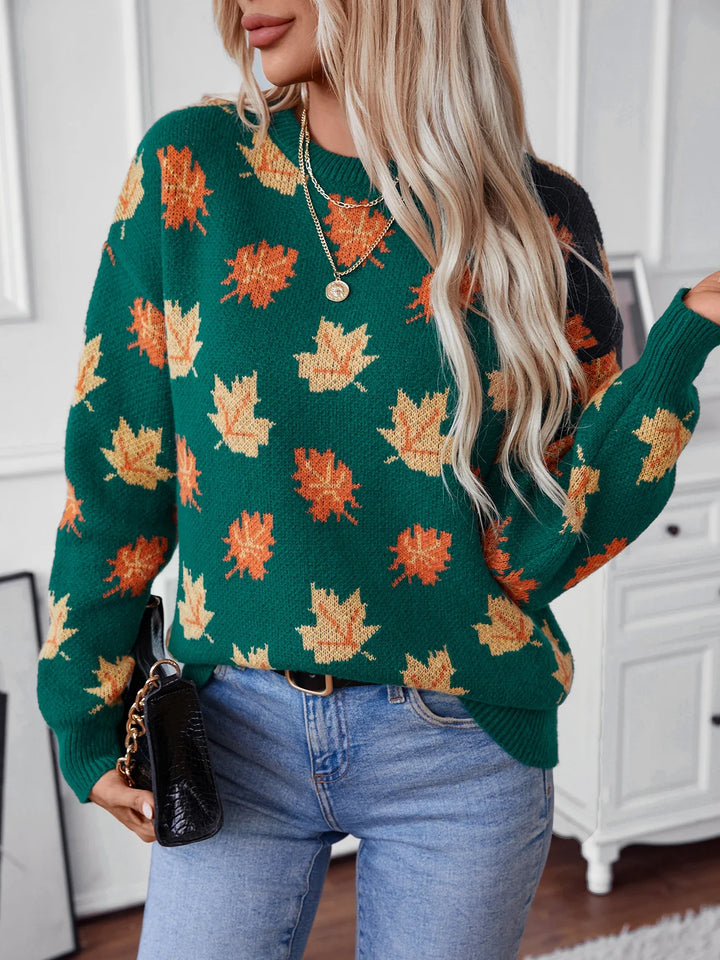 LUCY | MAPLE LEAF KNIT SWEATER