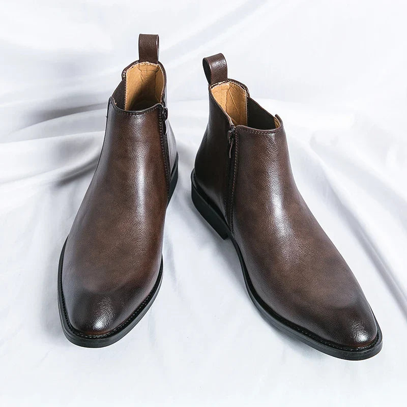 JAMES | ZIP-UP LEATHER CHELSEA BOOTS