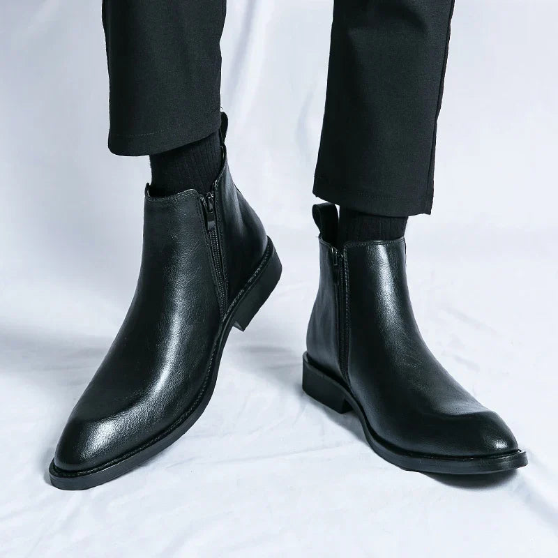 JAMES | ZIP-UP LEATHER CHELSEA BOOTS