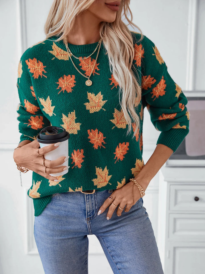 LUCY | MAPLE LEAF KNIT SWEATER