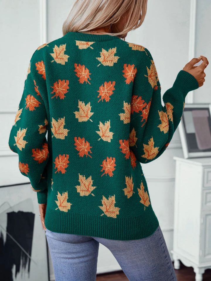 LUCY | MAPLE LEAF KNIT SWEATER