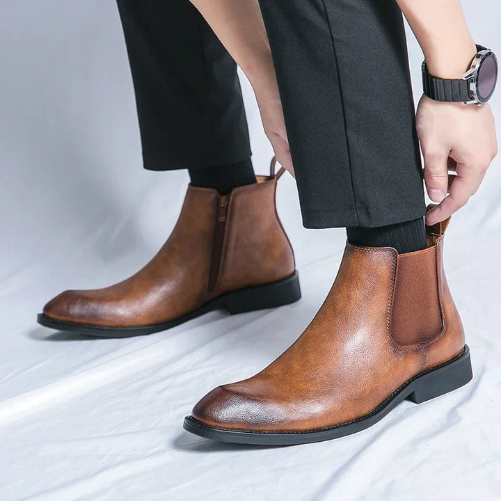 JAMES | ZIP-UP LEATHER CHELSEA BOOTS