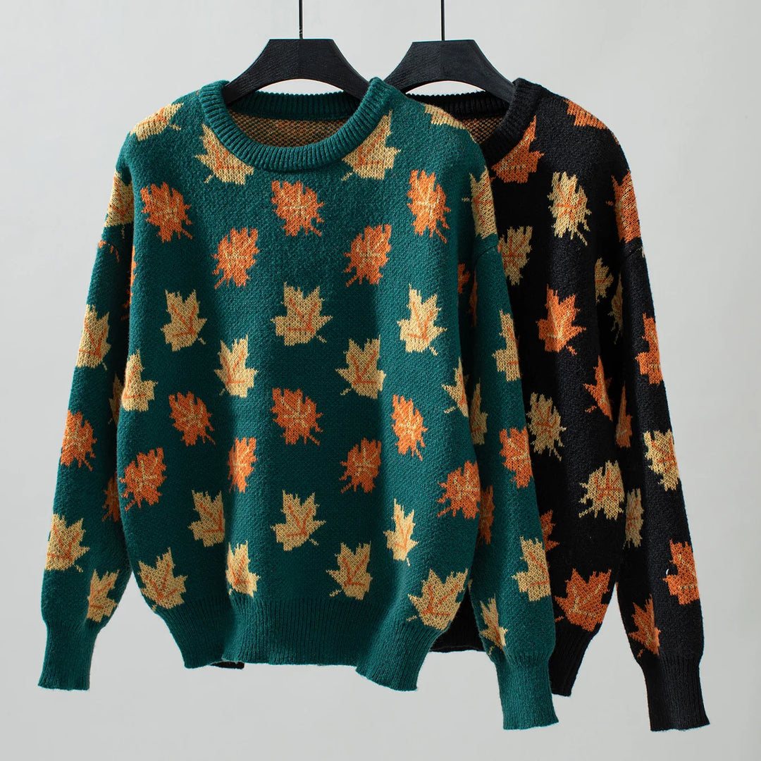 LUCY | MAPLE LEAF KNIT SWEATER