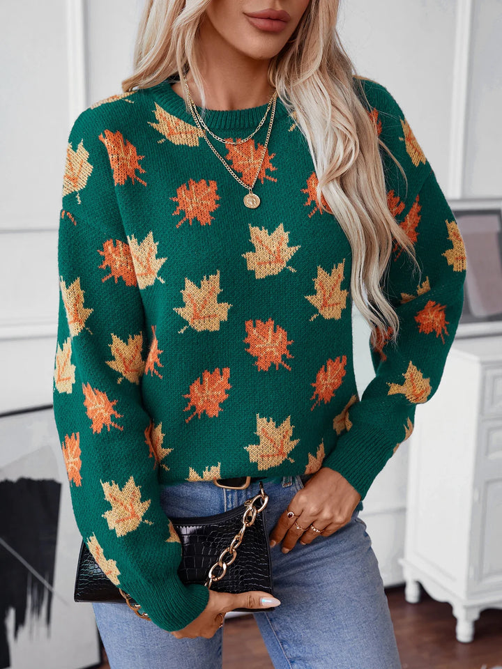 LUCY | MAPLE LEAF KNIT SWEATER