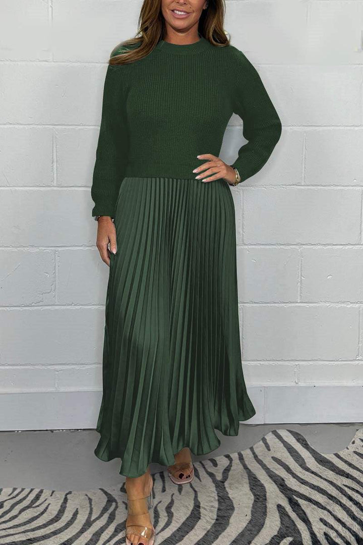 EMILIA | LONG SWEATER WITH PLEATED SKIRT